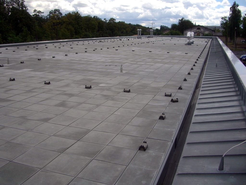 Meisterdach online Flachdach komplett mit Auflast aus Betonplatten